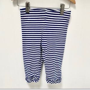Mini Boden Striped Ruffle Crop Leggings Girls